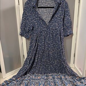 Natural life midi blue floral dress S